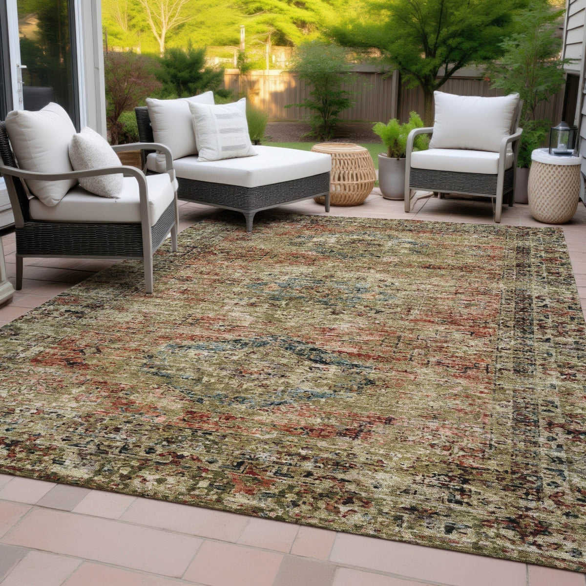 Addison Chantille ACN2170 Global Machine Made Traditional Terracotta Rug