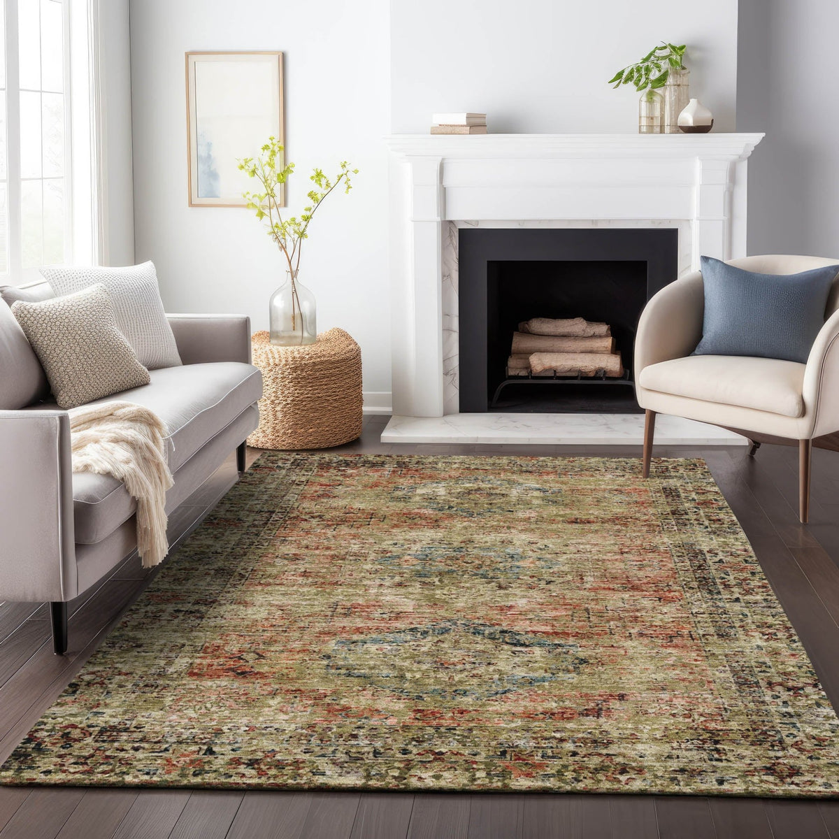 Addison Chantille ACN2170 Global Machine Made Traditional Terracotta Rug