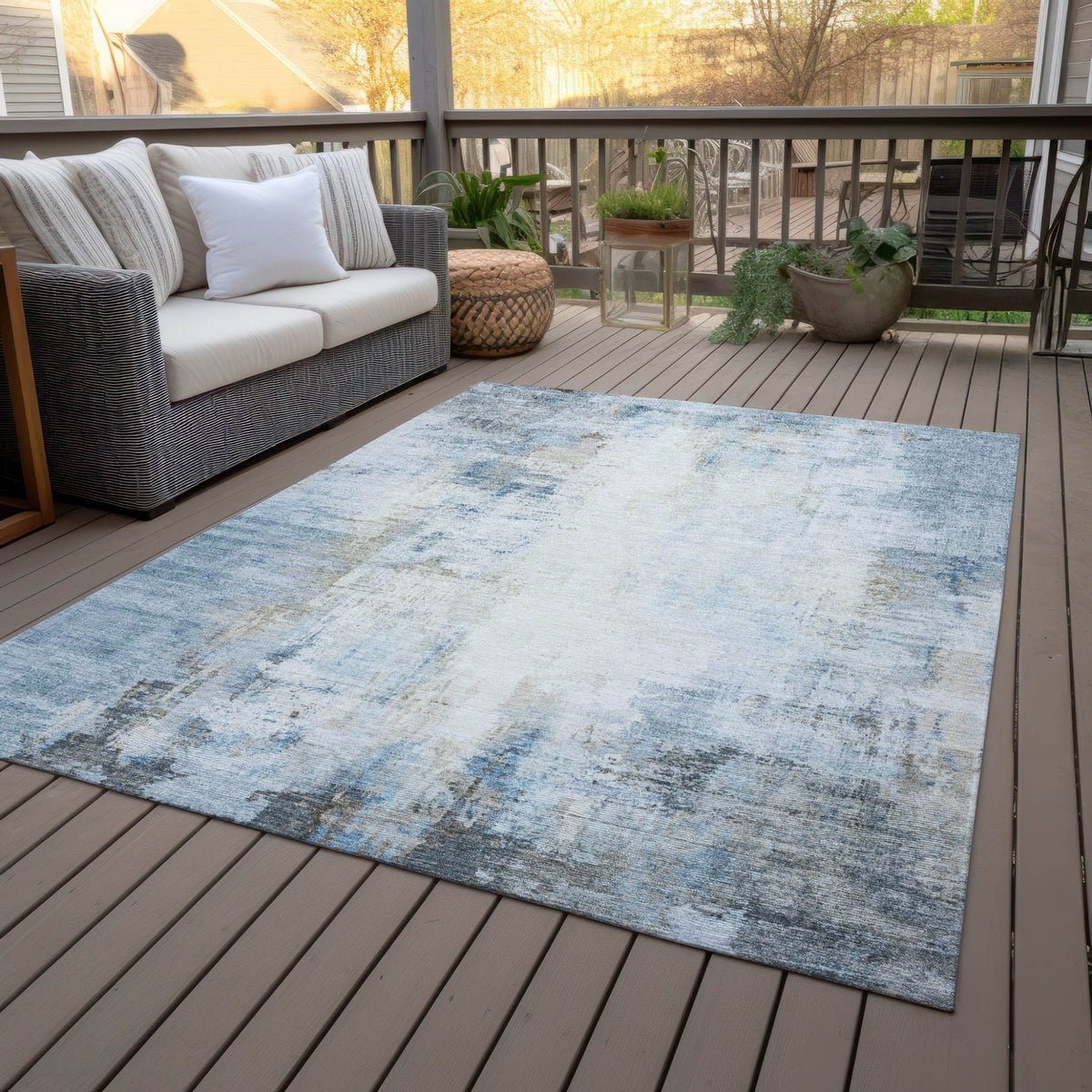 Addison Chantille ACN2171 Modern Machine Made Transitional Blue Rug