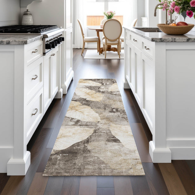 Addison Chantille ACN2172 Floral Machine Made Transitional Brown Rug