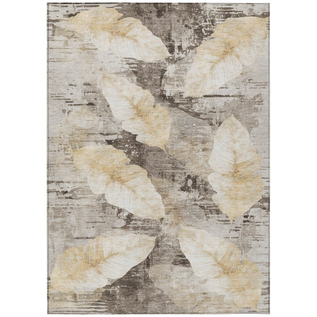 Addison Chantille ACN2172 Floral Machine Made Transitional Brown Rug