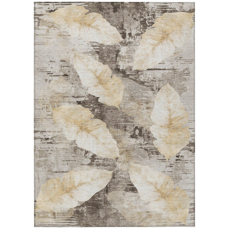 Addison Chantille ACN2172 Floral Machine Made Transitional Brown Rug