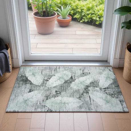 Addison Chantille ACN2172 Floral Machine Made Transitional Teal Rug