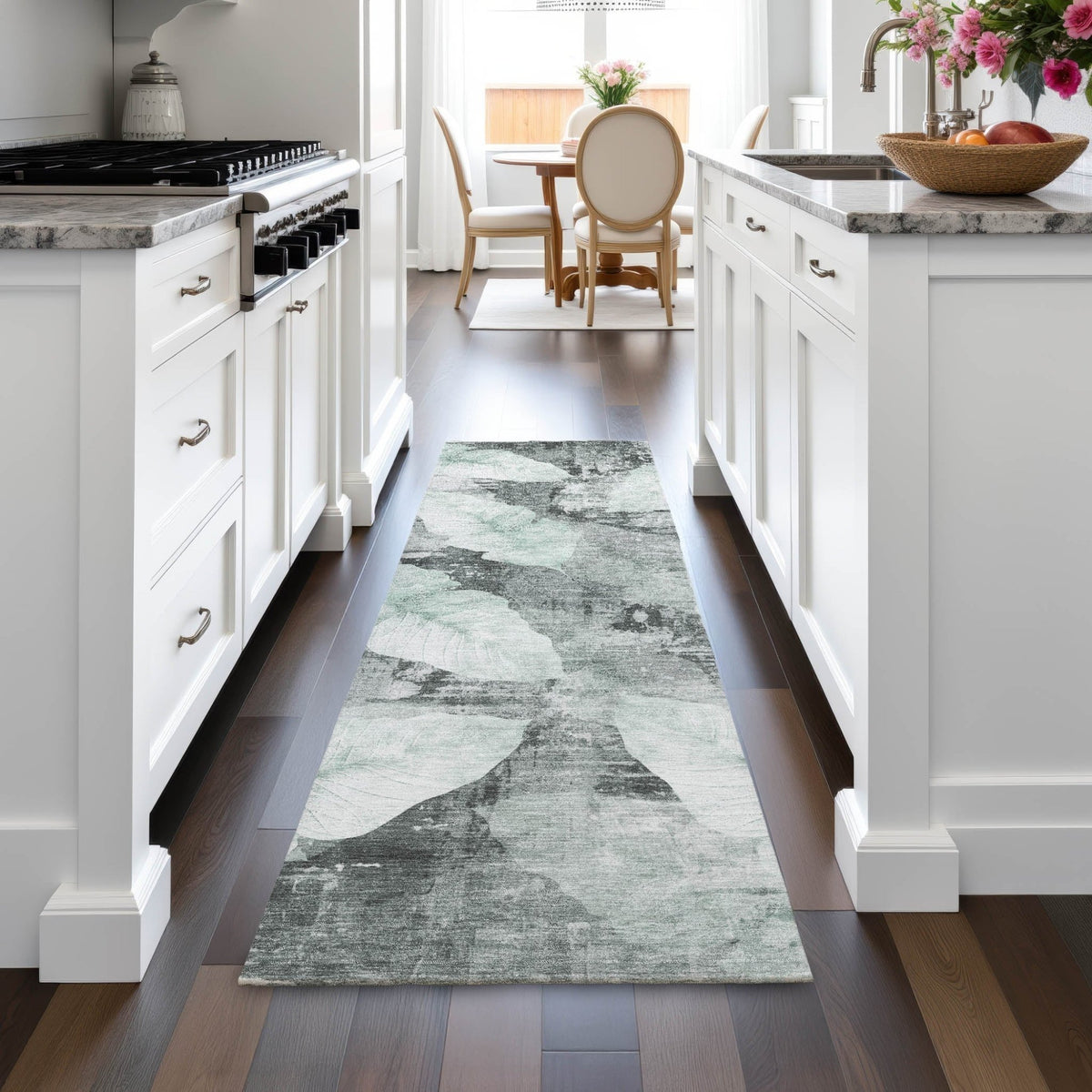 Addison Chantille ACN2172 Floral Machine Made Transitional Teal Rug