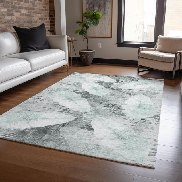 Addison Chantille ACN2172 Floral Machine Made Transitional Teal Rug