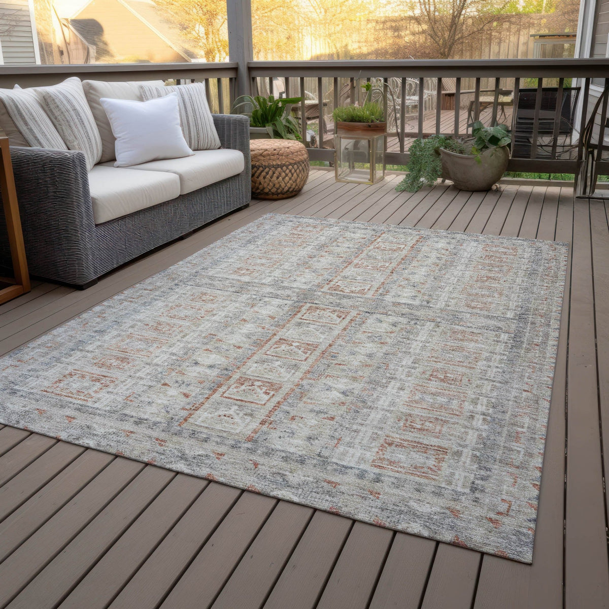Addison Chantille ACN2173 Stripes Machine Made Transitional Beige Rug