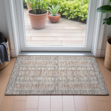 Addison Chantille ACN2173 Stripes Machine Made Transitional Beige Rug