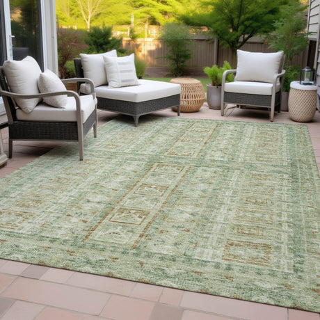 Addison Chantille ACN2173 Stripes Machine Made Transitional Green Rug