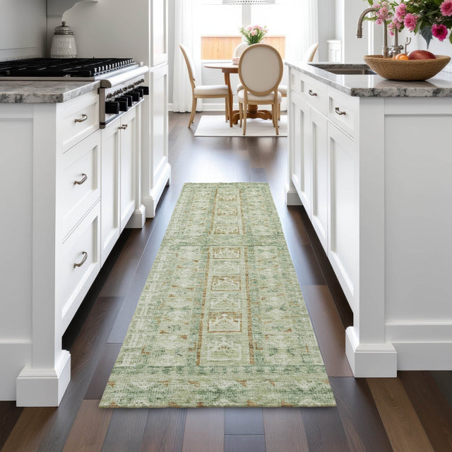 Addison Chantille ACN2173 Stripes Machine Made Transitional Green Rug