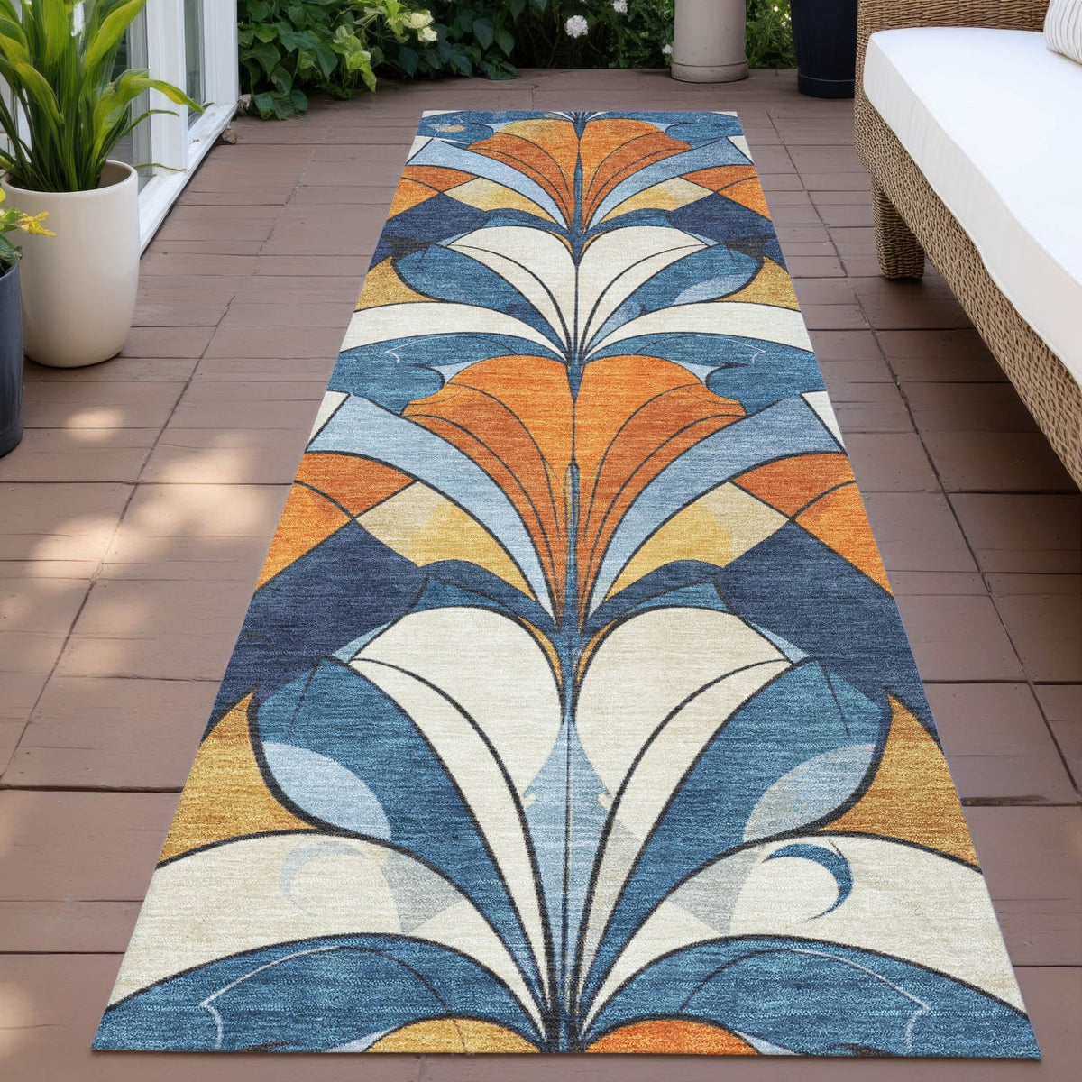 Addison Chantille ACN2174 Modern Machine Made Transitional Blue Rug