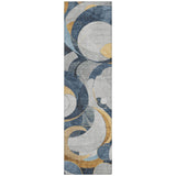 Addison Chantille ACN2175 Geometric Machine Made Transitional Blue Rug