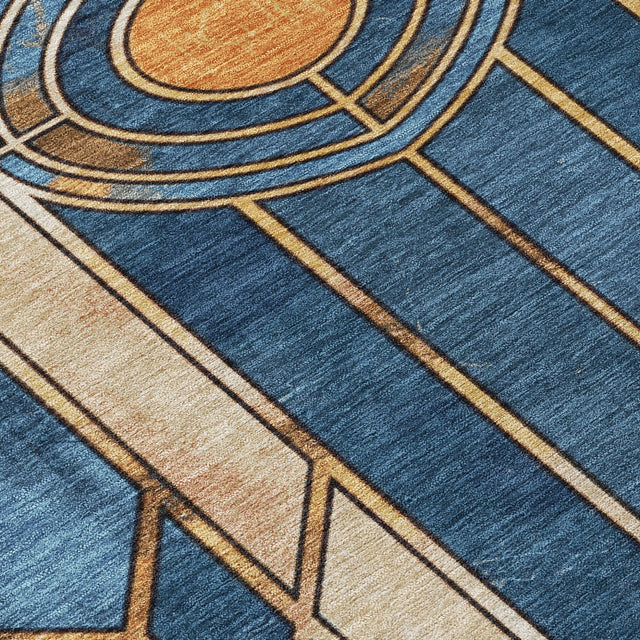 Addison Chantille ACN2176 Geometric Machine Made Transitional Blue Rug