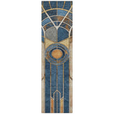 Addison Chantille ACN2176 Geometric Machine Made Transitional Blue Rug