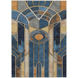 Addison Chantille ACN2176 Geometric Machine Made Transitional Blue Rug