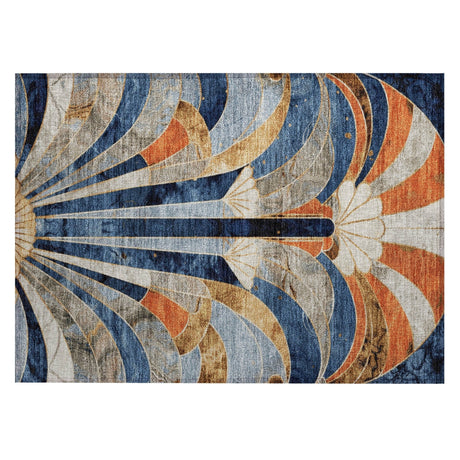 Addison Chantille ACN2177 Geometric Machine Made Transitional Navy Rug