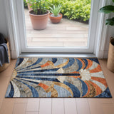 Addison Chantille ACN2177 Geometric Machine Made Transitional Navy Rug