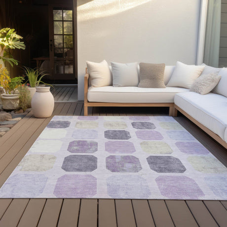 Addison Chantille ACN2182 Geometric Machine Made Transitional Lavender Rug
