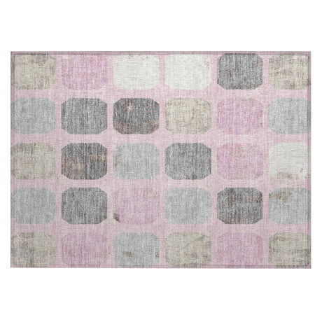 Addison Chantille ACN2182 Geometric Machine Made Transitional Pink Rug