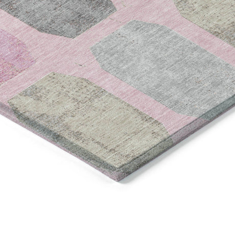 Addison Chantille ACN2182 Geometric Machine Made Transitional Pink Rug