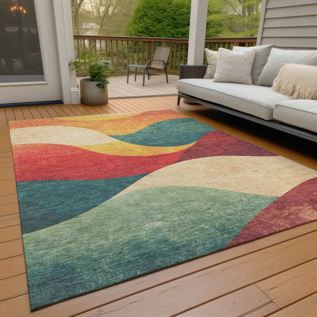 Addison Chantille ACN2184 Swirls Machine Made Transitional Orange Rug