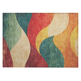 Addison Chantille ACN2184 Swirls Machine Made Transitional Orange Rug