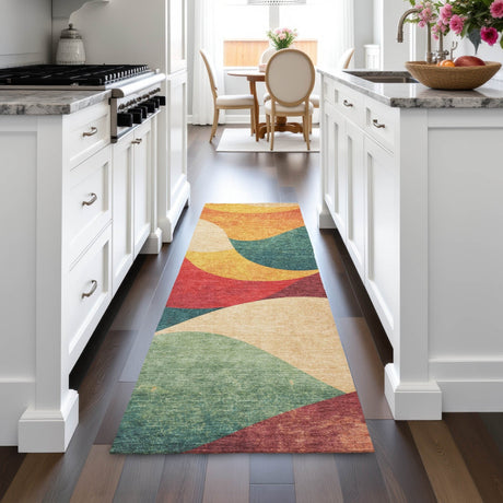 Addison Chantille ACN2184 Swirls Machine Made Transitional Orange Rug