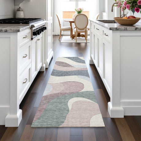 Addison Chantille ACN2186 Swirls Machine Made Transitional Blush Rug
