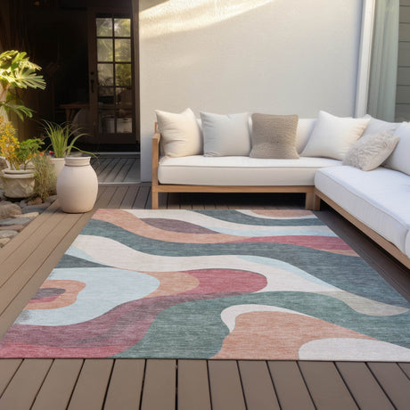 Addison Chantille ACN2186 Swirls Machine Made Transitional Coral Rug