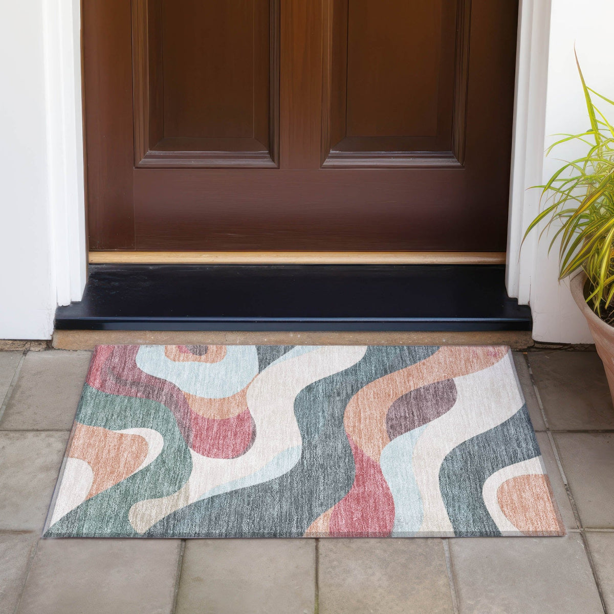 Addison Chantille ACN2186 Swirls Machine Made Transitional Coral Rug