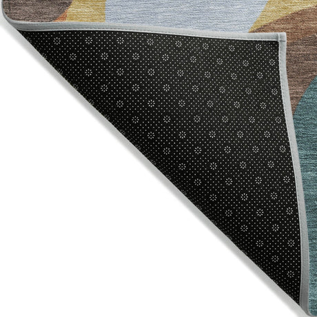 Addison Chantille ACN2186 Swirls Machine Made Transitional Gold Rug