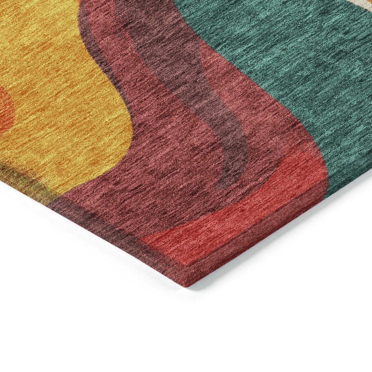 Addison Chantille ACN2186 Swirls Machine Made Transitional Orange Rug