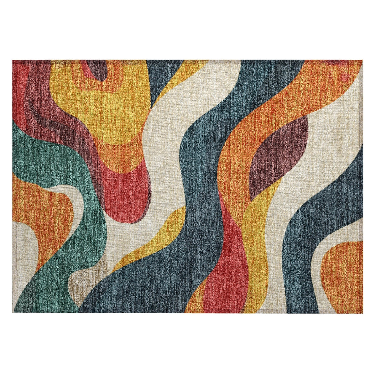 Addison Chantille ACN2186 Swirls Machine Made Transitional Orange Rug