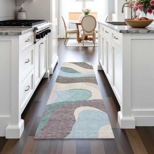 Addison Chantille ACN2186 Swirls Machine Made Transitional Taupe Rug