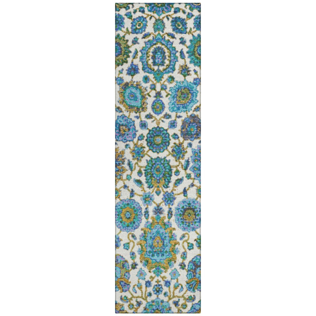 Addison Chantille ACN2187 Global Machine Made Traditional Aqua Rug