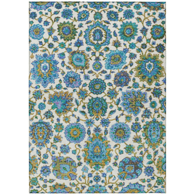 Addison Chantille ACN2187 Global Machine Made Traditional Aqua Rug