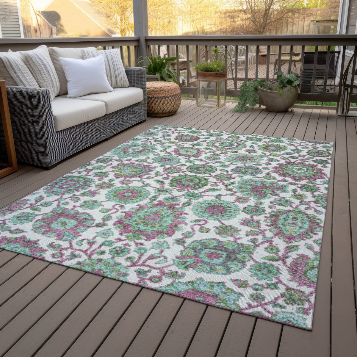 Addison Chantille ACN2187 Global Machine Made Traditional Mint Rug