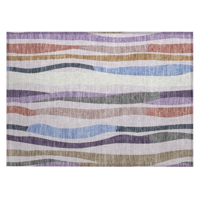 Addison Chantille ACN2188 Stripes Machine Made Transitional Lavender Rug