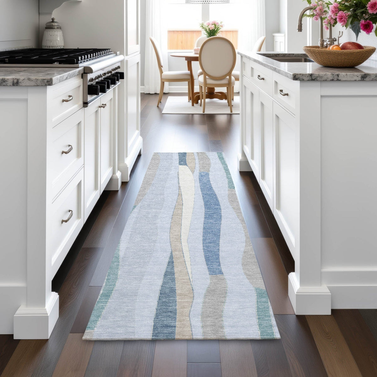 Addison Chantille ACN2188 Stripes Machine Made Transitional Sky Rug