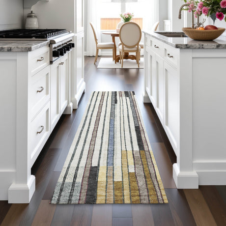 Addison Chantille ACN2189 Geometric Machine Made Transitional Black Rug