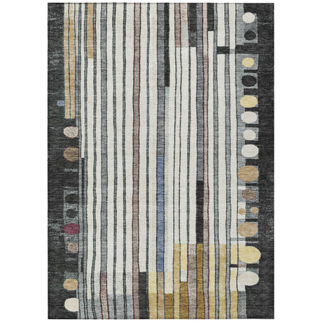 Addison Chantille ACN2189 Geometric Machine Made Transitional Black Rug