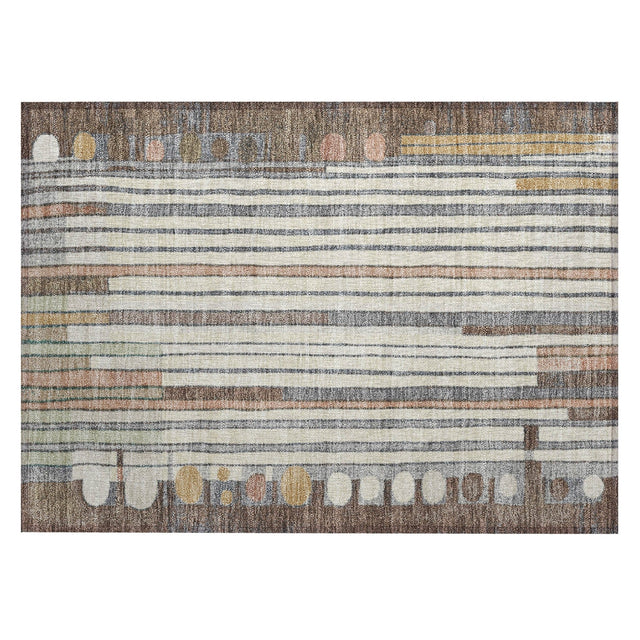 Addison Chantille ACN2189 Geometric Machine Made Transitional Brown Rug