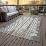 Addison Chantille ACN2189 Geometric Machine Made Transitional Brown Rug