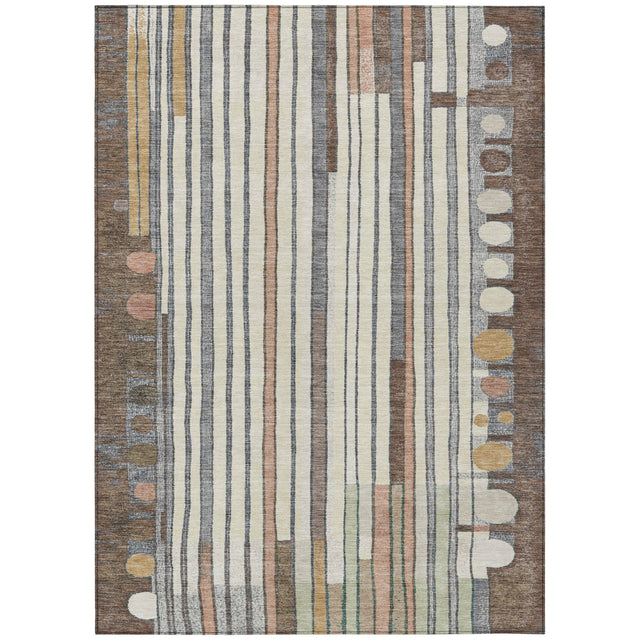Addison Chantille ACN2189 Geometric Machine Made Transitional Brown Rug