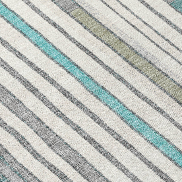 Addison Chantille ACN2189 Geometric Machine Made Transitional Teal Rug