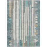 Addison Chantille ACN2189 Geometric Machine Made Transitional Teal Rug