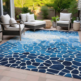 Addison Chantille ACN2190 Geometric Machine Made Transitional Blue Rug