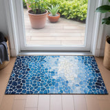 Addison Chantille ACN2190 Geometric Machine Made Transitional Blue Rug