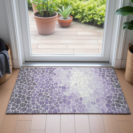 Addison Chantille ACN2190 Geometric Machine Made Transitional Purple Rug