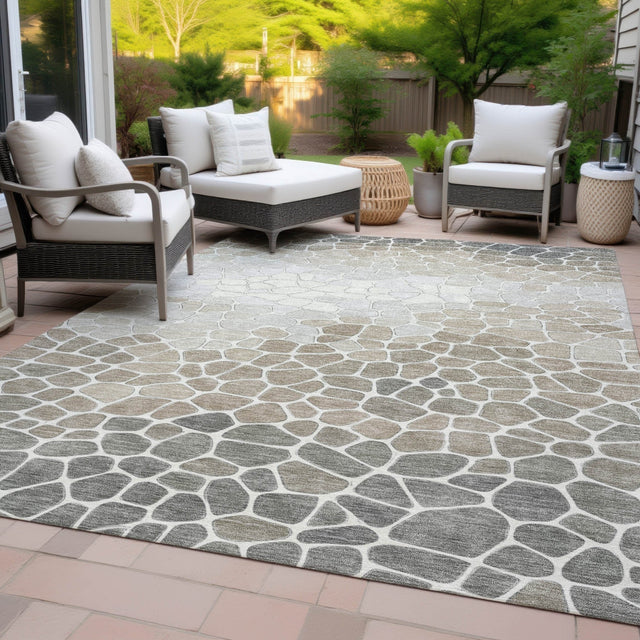 Addison Chantille ACN2190 Geometric Machine Made Transitional Taupe Rug
