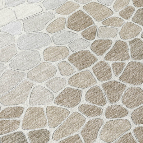 Addison Chantille ACN2190 Geometric Machine Made Transitional Taupe Rug
